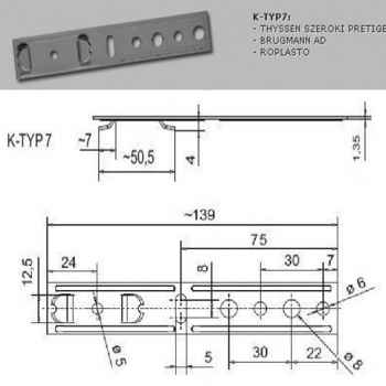 Kotwy montażowe K-TYP7 - 50,5mm 500szt THYSSEN SZEROKI, BRUGMANN AD, ROPLASTO